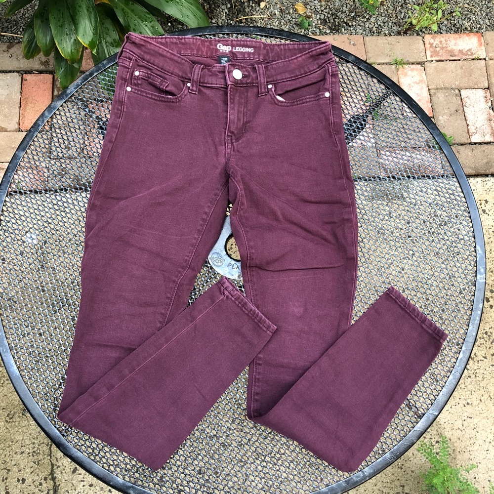 GAP Cotton Plum Skinnies/Leggings 26